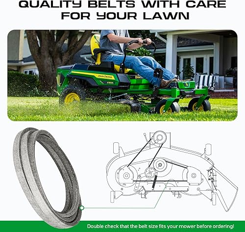 Miniatura 4 de Cinturón de toma de fuerza para cortacésped de 12 x 60 pulgadas para Cub CadetMTD 754-0497 954-0497 754-3038 954-3038, MTD 42 pulgadas cubierta