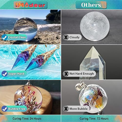 Miniatura 5 de IModeur - Resina epoxi de 1 galón  Kit de resina epoxi transparente  Resina de fundición autonivelante de curado rápido sin amarillamiento para