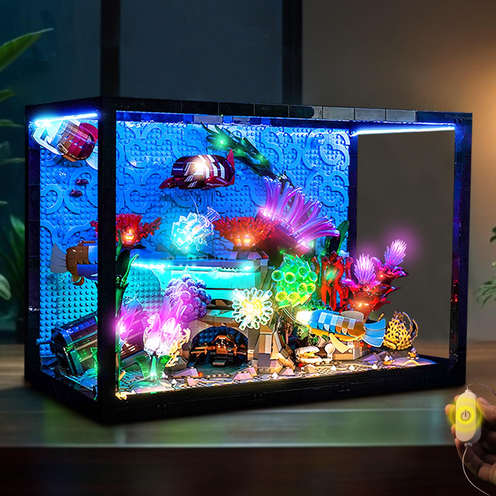 LocoLee Led Light Set Compatible with Lego 10366 Tropical Aquarium Decoration Led Decoration Lighting Kit Compatible with Lego 10366 Icons Building Blocks Model,Only Lights Set,No Model