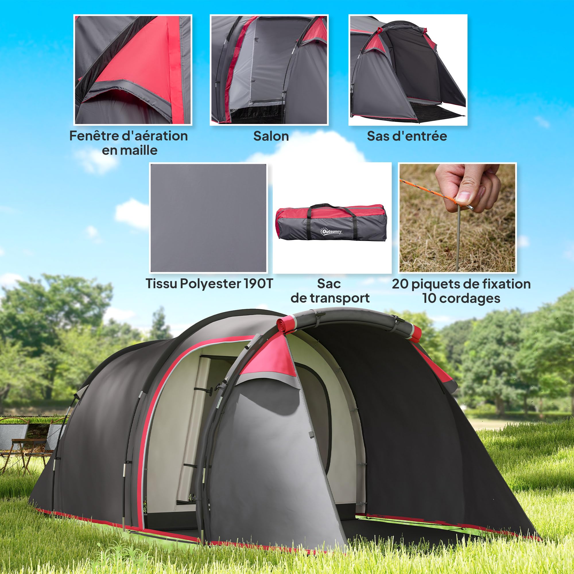 PrepTent Automatische Kampeertent 2-3 Pers - Pop-up & Waterdicht PrepTent Automatische Kampeertent 2-3 Pers - Pop-up & Waterdicht