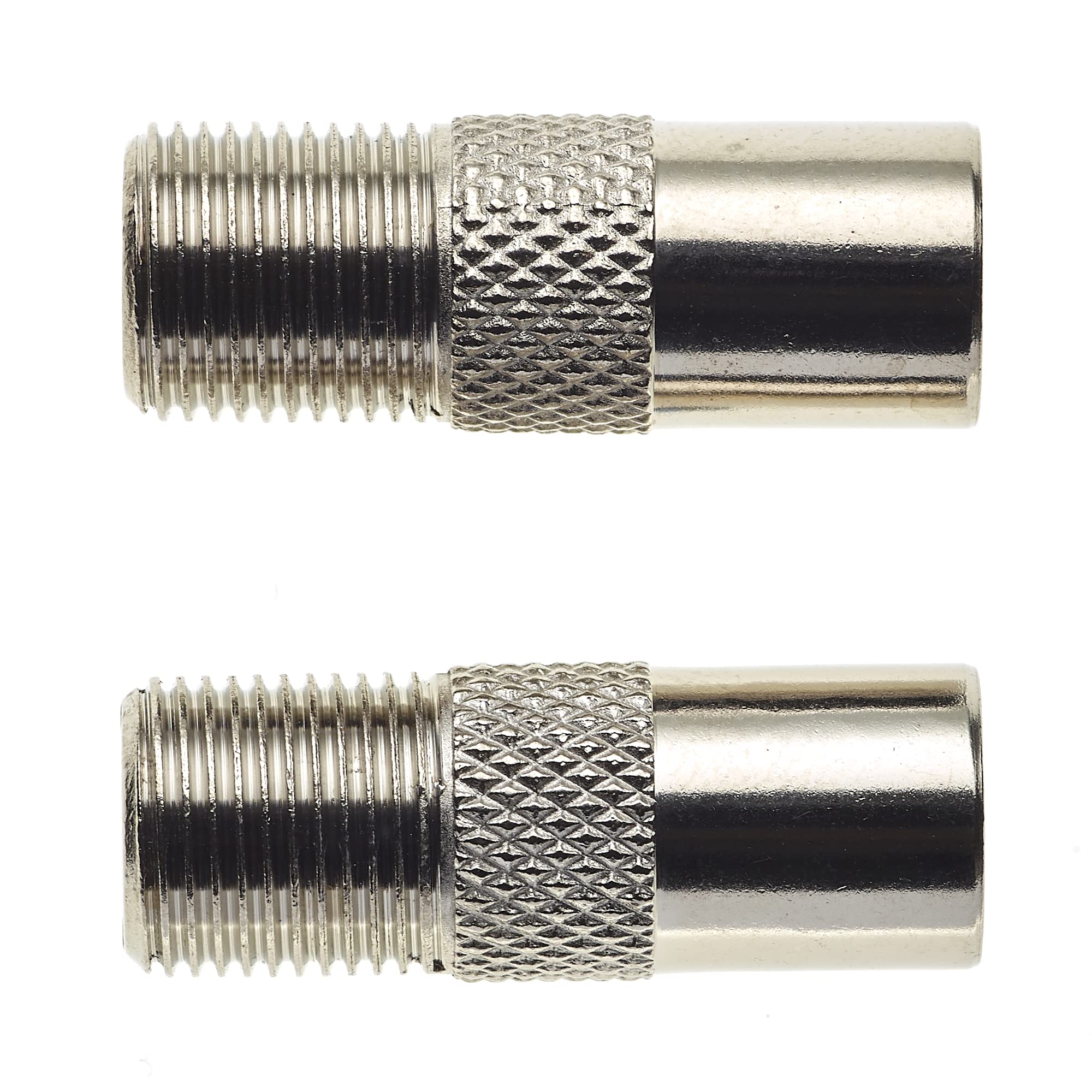 2-Pack TV Coaxial To F Type Adapter - Barrel Connector For Cable & Satellite