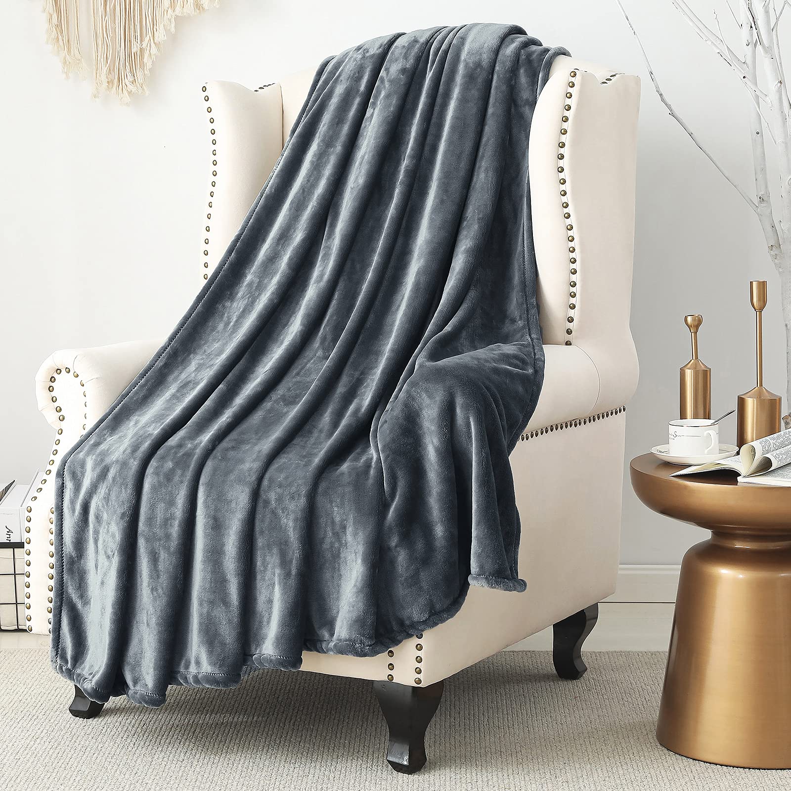 SE SOFTEXLY Fleece Blankets, Soft Warmer Throw Blankets for All Season, Lightweight Microfiber Flannel Blanket Suit for Co...