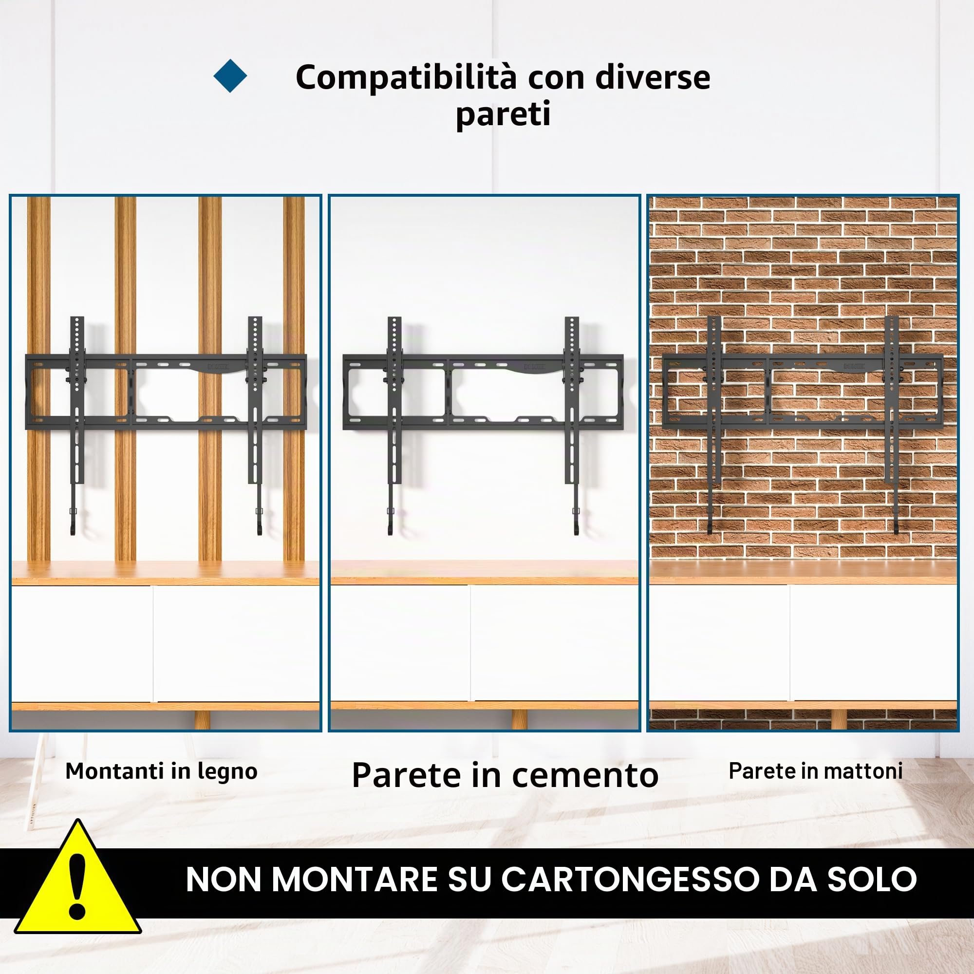 BONTEC Supporto TV Parete 17-86 Pollici Inclinabile VESA 600x400 mm 75 kg