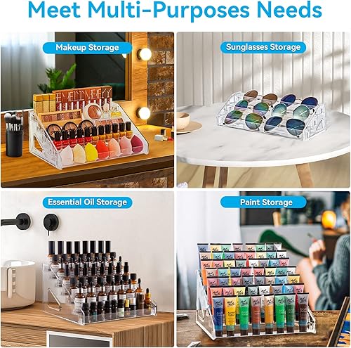 Miniatura 2 de Organizador de esmalte de uñas, estante de exhibición de acrílico para soporte de esmalte de uñas, organizador de lentes de sol, soporte de aceites
