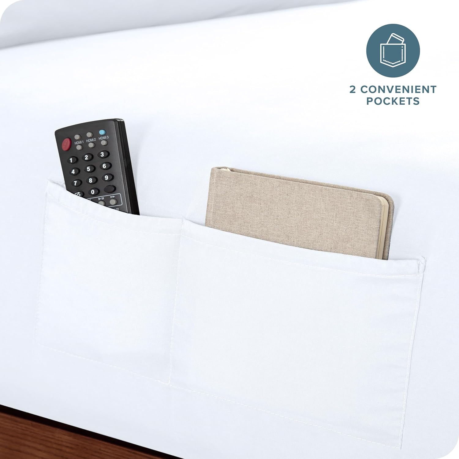 Bare Home Fitted Bottom Sheet King - Dual Pocket - Premium 1800 Microfiber - Ultra-Soft Wrinkle Free - Deep Pocket (King, White)