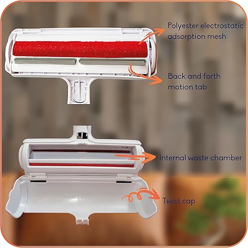 Miniatura 5 de Potente y rehutilizable de larga duración para mascotas recogedor de pelo de mascotas limpiador y removedor ergonómico de pelusas para perros