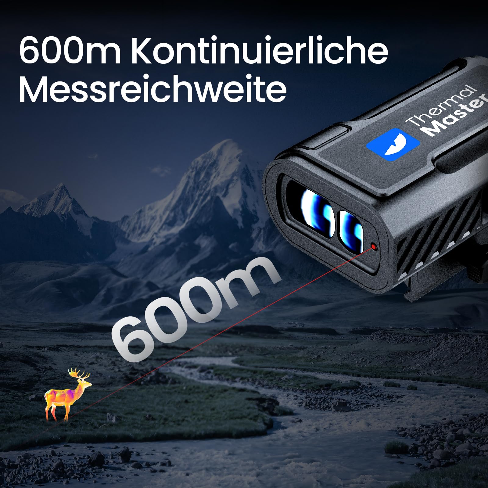 Thermal Master Laser Entfernungsmesser für Nachtjagd 600 m kontinuierlicher Messbereich 0,1 m hohe Präzision Geeignet für T2 Max X3 Wärmebildmonokulare