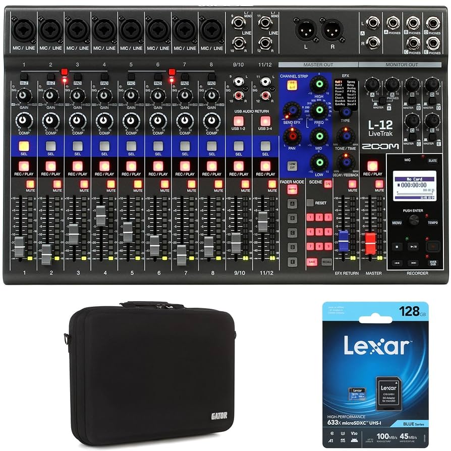 Amazon.com: Zoom LiveTrak L-12 Digital Mixer with Case