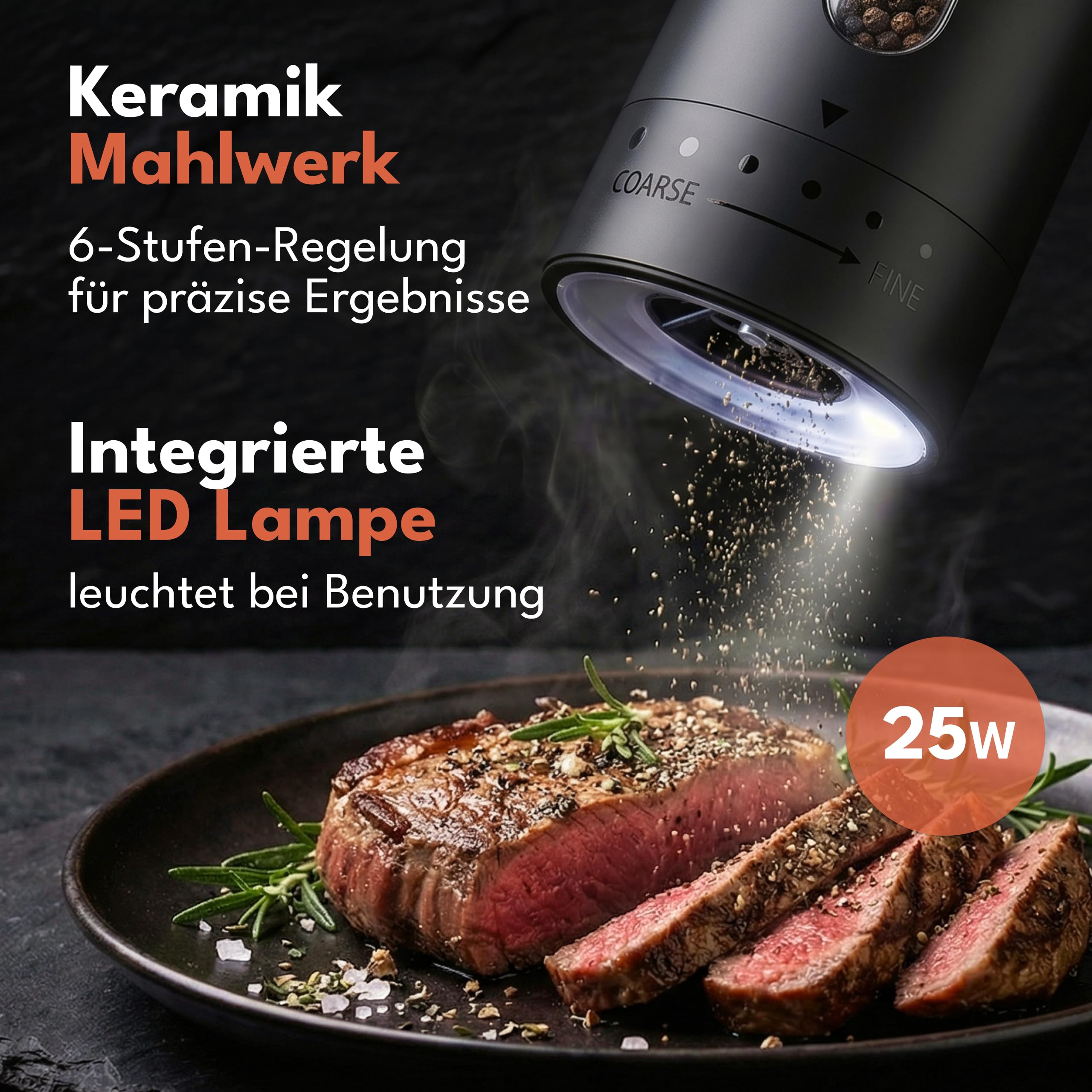 LEBENLANG LBL9601 LBL9602 Macinapepe elettrico (Acciaio inossidabile)