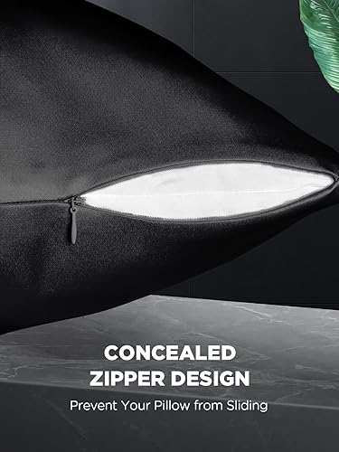 Miniatura 80 de Funda de almohada de seda de morera para cabello y piel, 22 Momme - Funda de almohada de seda natural con cremallera oculta, 6A, suave y lisa de una