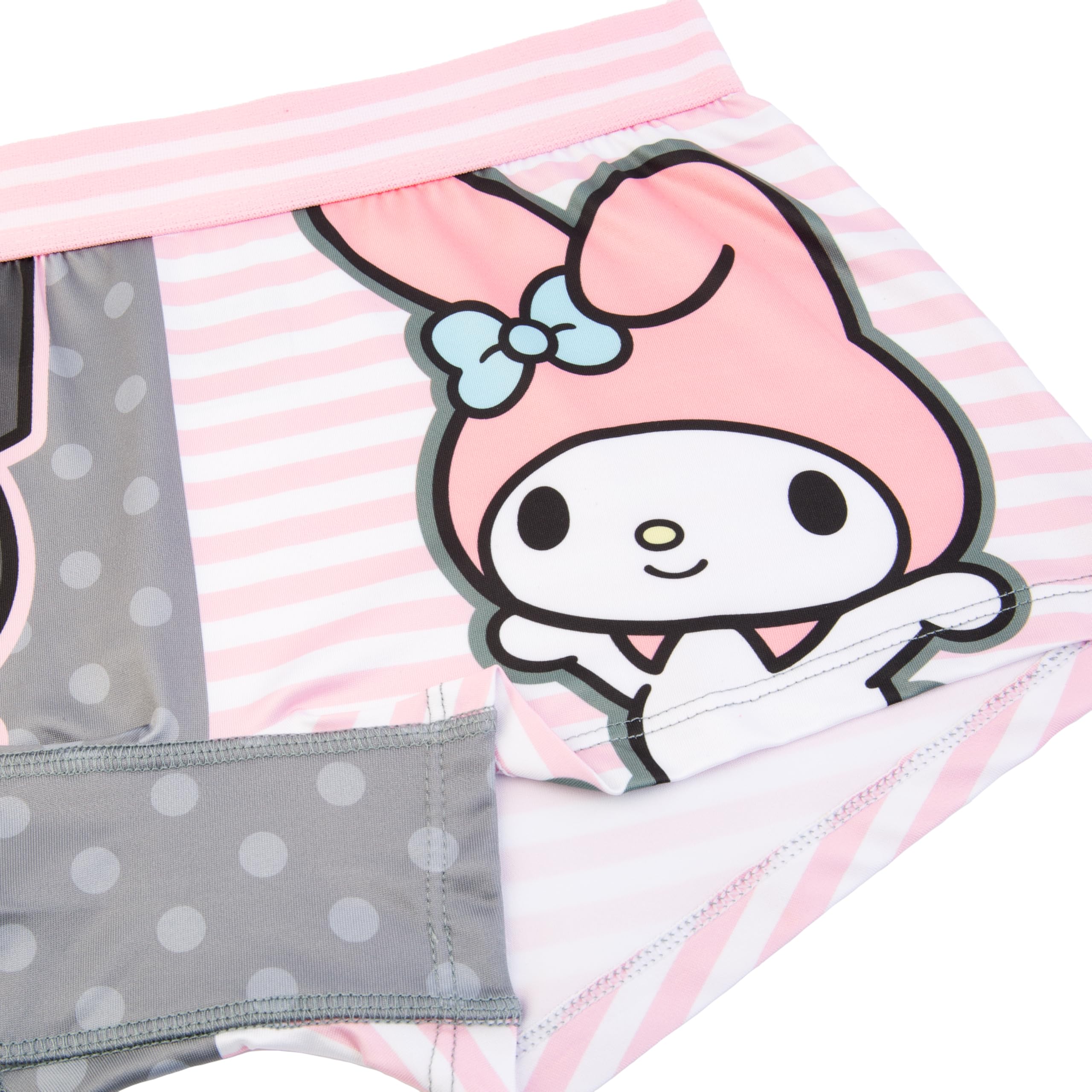 Hello Kitty womens Sports Bra & Boy Short Underwear Sets With Kuromi, Melodi, Keroppi & More in Xxxs-xl