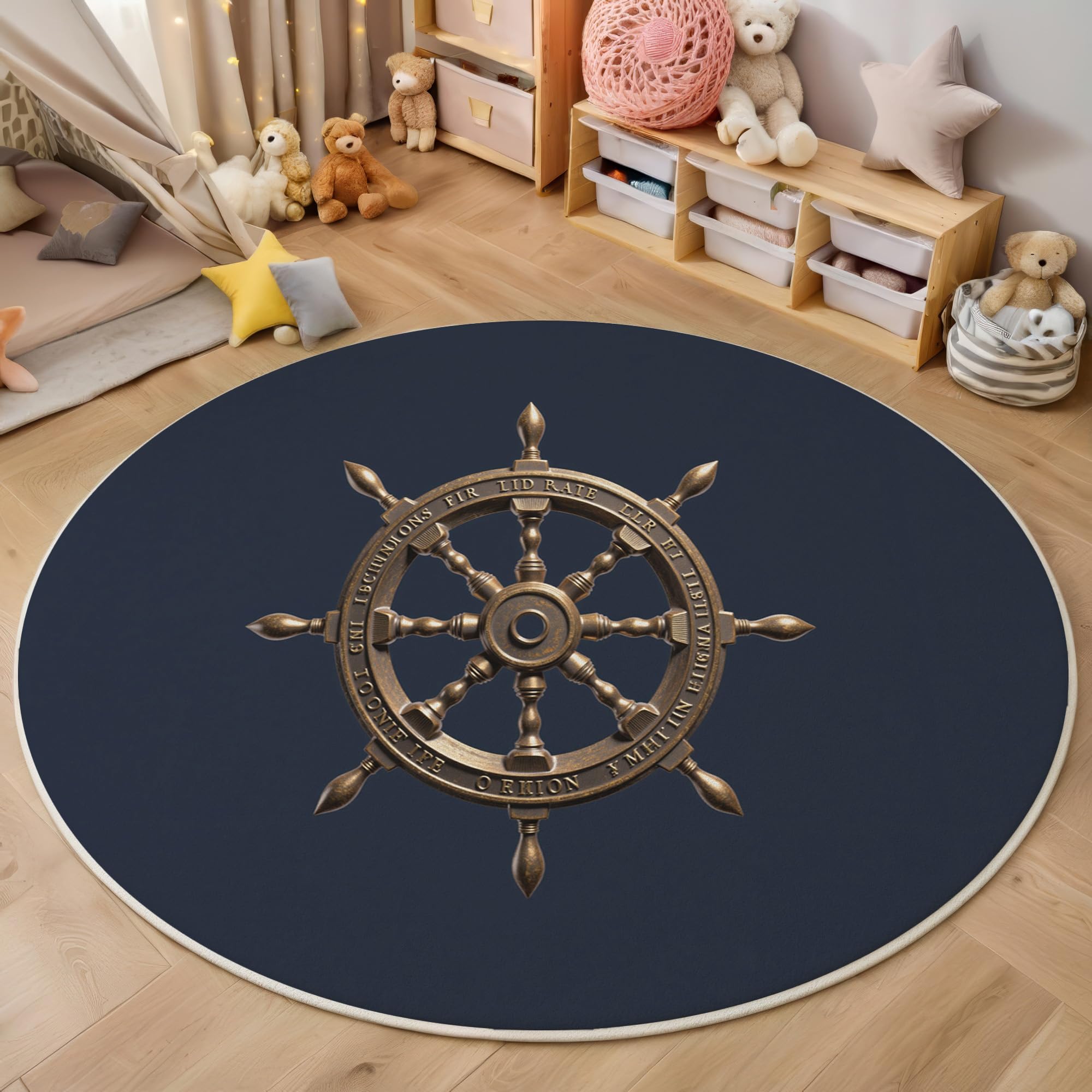 Tapis de sol poil ras 200cm haut de gamme motif diagramme de gouvernail