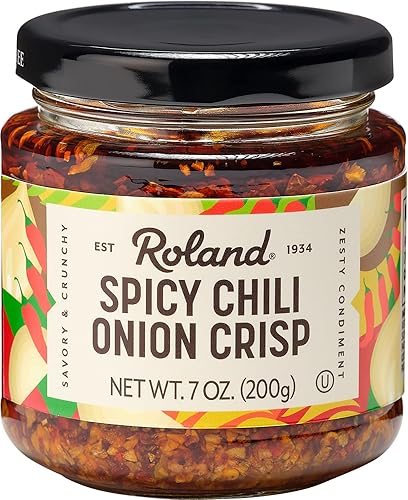 Roland Foods Picante crujiente de cebolla con chile, 7 onzas