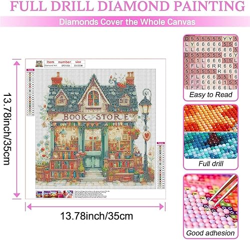Miniatura 10 de EIBEILI Paquete de 4 kits de pintura de diamantes para adultos, kits de arte de diamantes 5D de paisaje para principiantes, bricolaje con puntos de