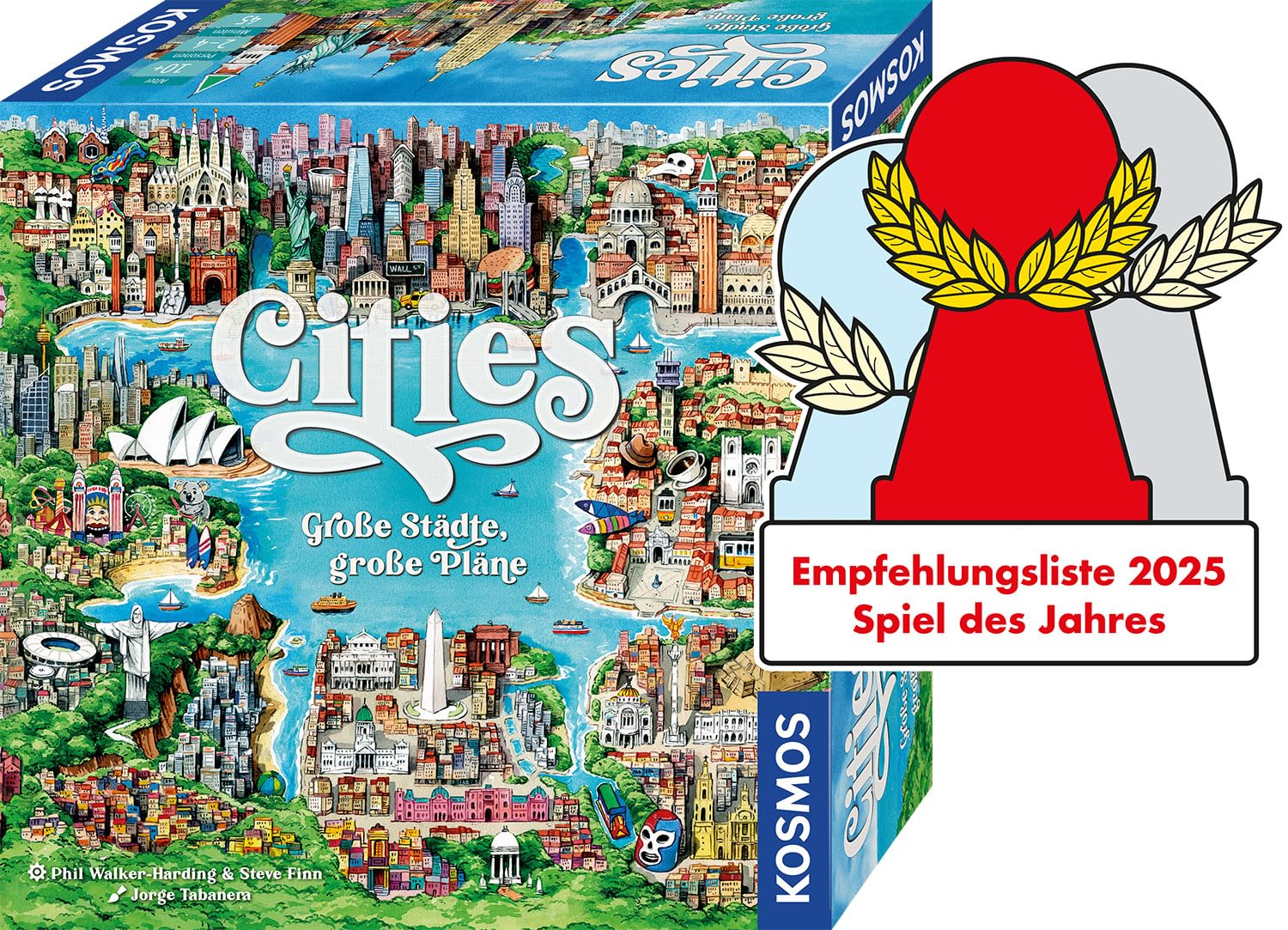 KOSMOS 685096 Cities - Große Städte, große Pläne, Städtebauspiel, Brettspiel für 2-4 Spieler, Gesellschaftsspiel ab 10 Jahre