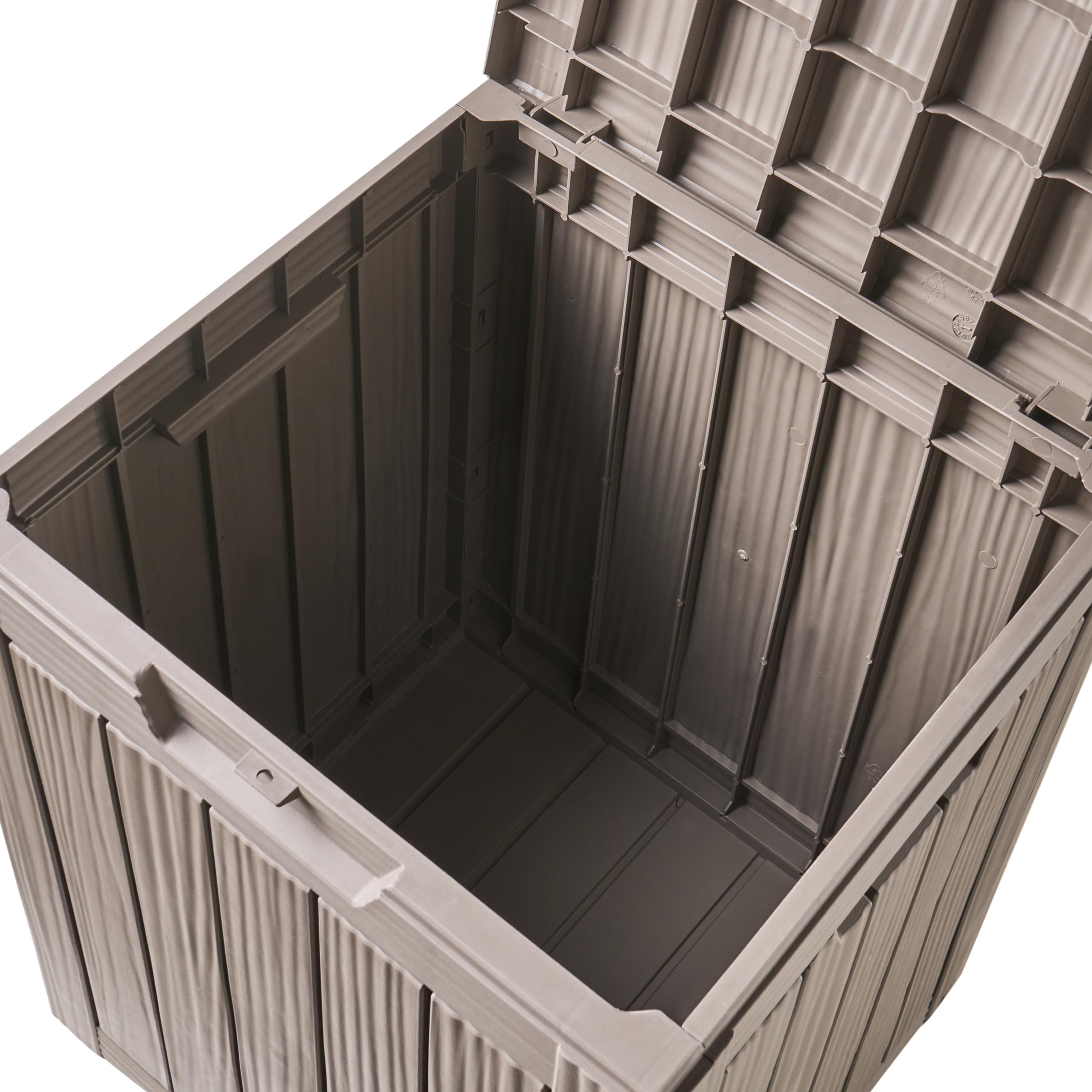 Beliani Aufbewahrungsbox Kunststoff 46 x 58 cm taupe Gartentruhe Outdoor Kissenbox Medellin