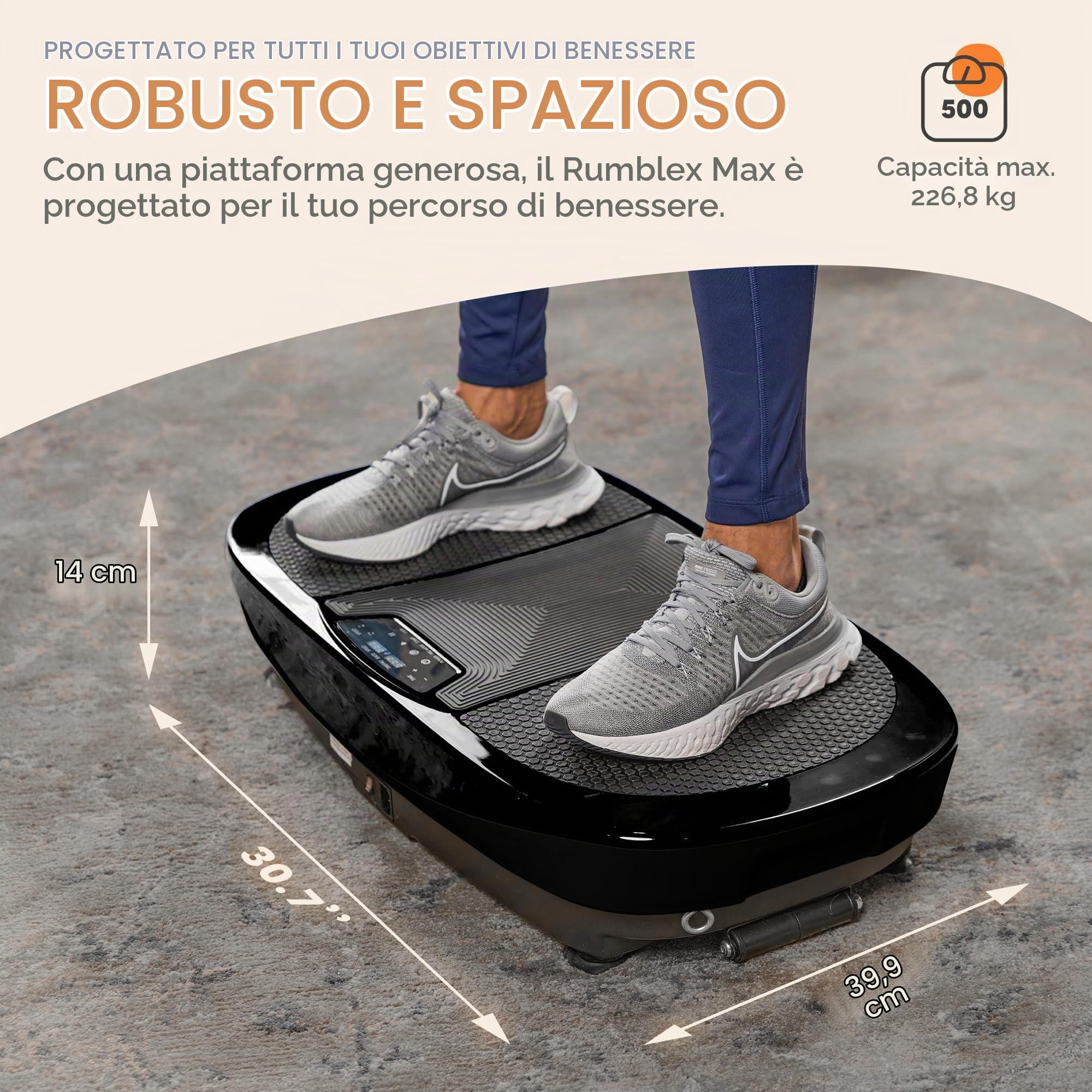 LifePro Rumblex Max 4D Vibration Plate Exercise Machine | Piastra vibrante per esercizi con bande di resistenza per fitness, recupero e allenamento a casa