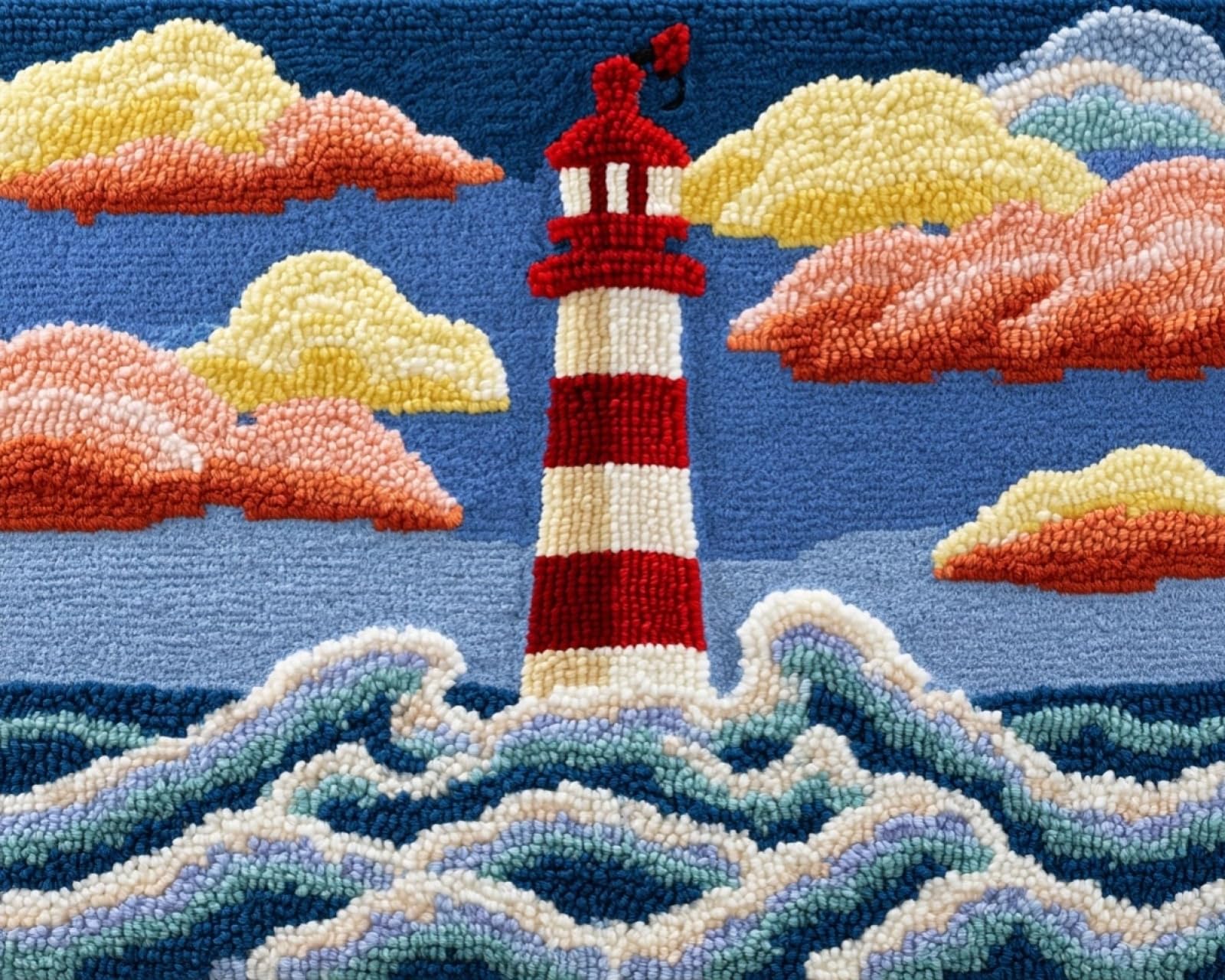 Wallphantom Lighthouse Landscape Latch Hook Rug Kit,