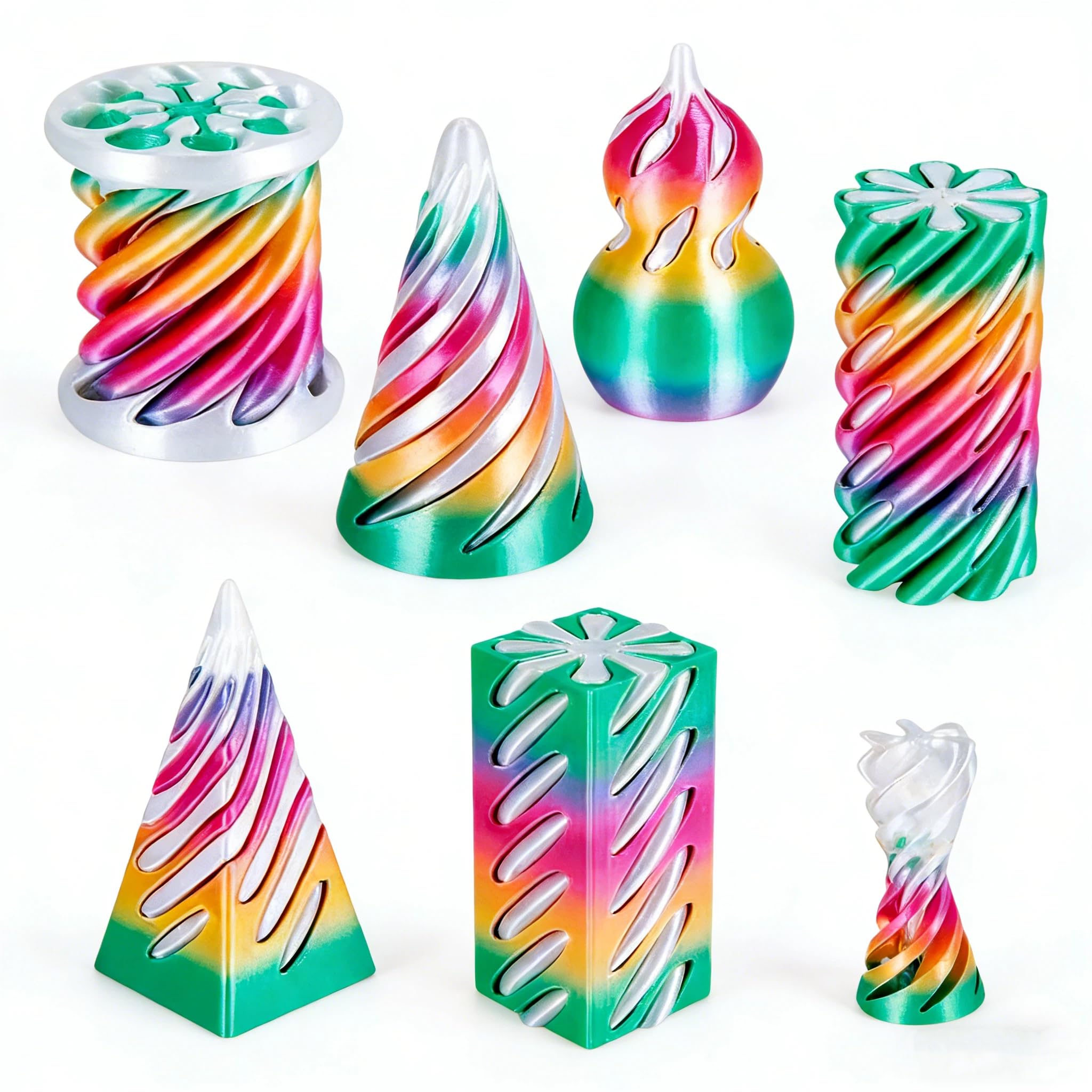 6 PCS 3D Printed Fidget Toy, Impossible Cone Spiral Cone Fidget Toy, 3D Printed Spiral Fidgets Toys Stress Relief Fidgets Toys Set to Relief Anxiety and Enhance Focus (C) — image 1