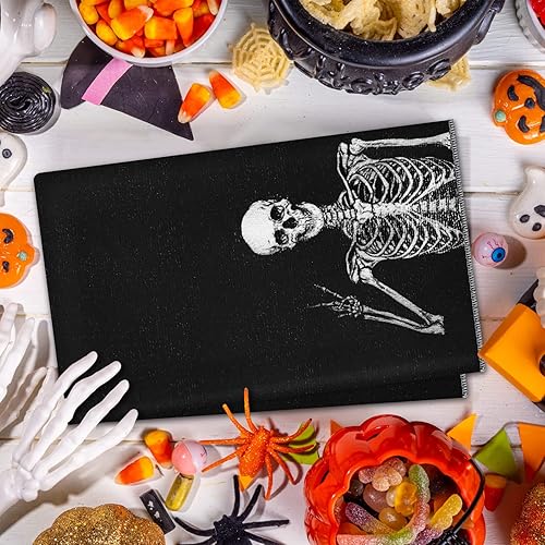 Miniatura 10 de Kinlop 4 toallas de cocina de Papá Noel de Navidad, toallas de mano para árbol de Navidad, paños de cocina absorbentes rojos, muñeco de nieve, árbol