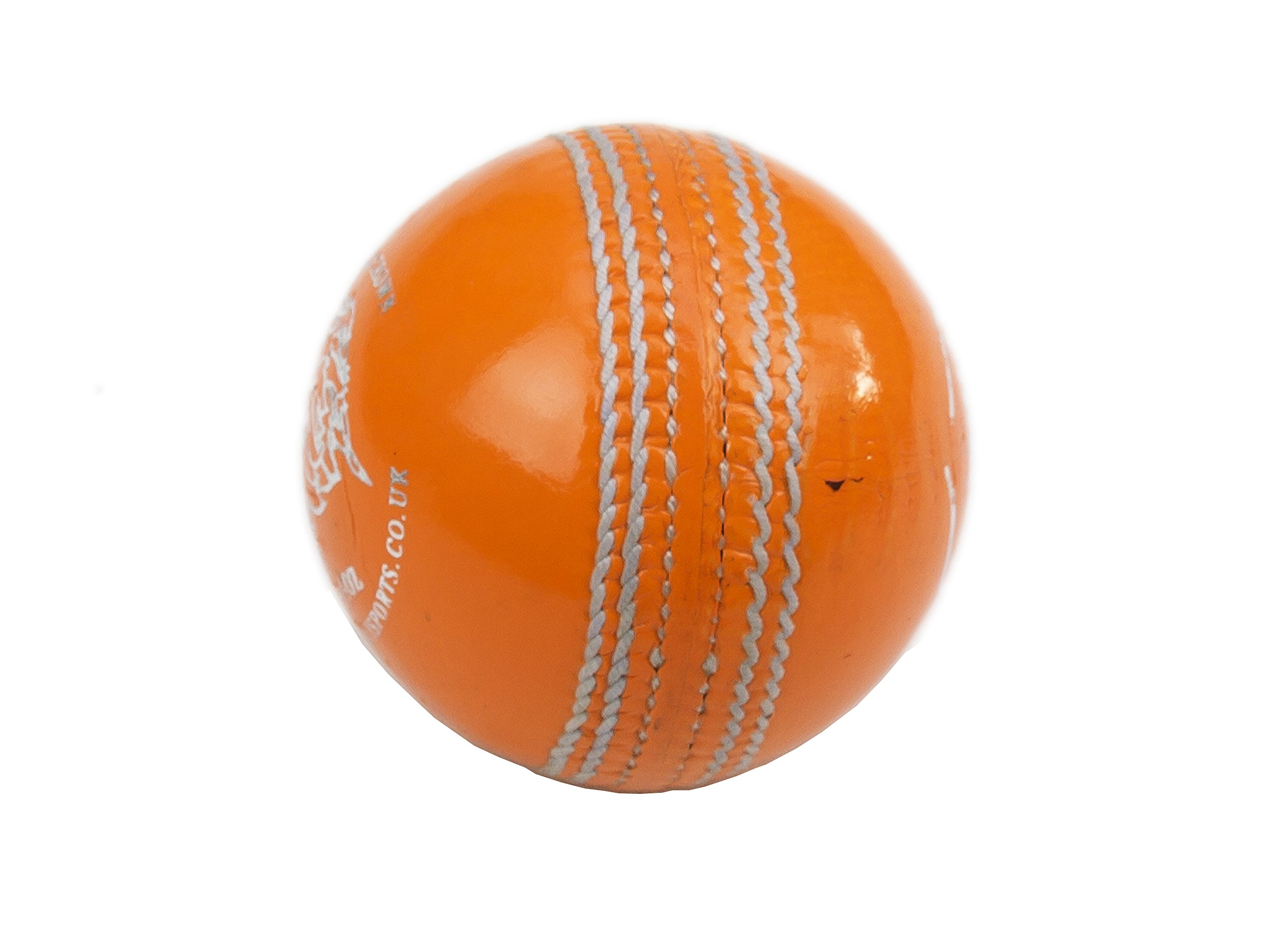 Chishti Cricket-Bälle, Leder, handgenäht, für Senioren, hochwertig, Gewicht 155 g, Orange, 6 Stück