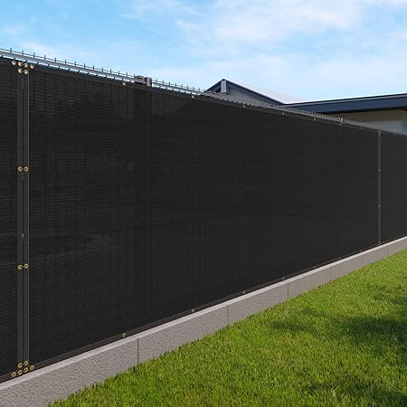 6'x50' Privacy Fence Screen Heavy Duty Windscreen Fencing Mesh Fabric Shade Net Cover for Outdoor Wall Garden Yard Pool Deck Black