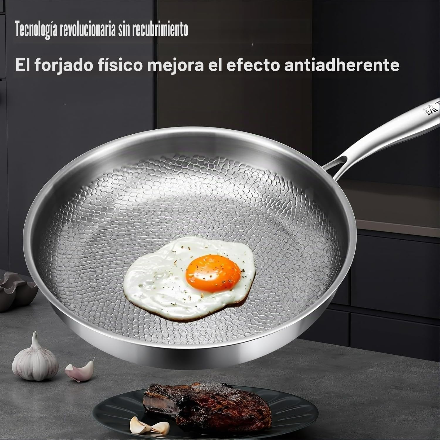 Titanium Pan Pro con tapa, sartenes Nutri de titanio antiadherentes duraderas, resistentes a los arañazos, sartenes de titanio para cocinar antiadherentes, compatible con todas las cocinas (L)