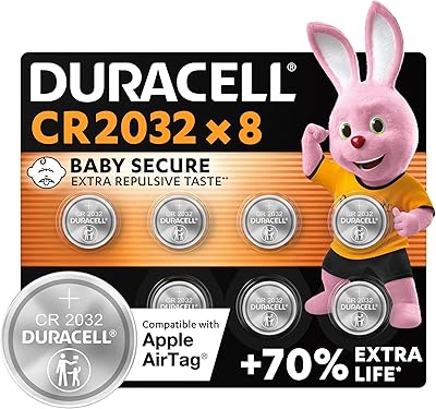 Duracell Batterie a moneta al litio 3V CR2032 (8 pz.) - Fino a +70% di durata - 