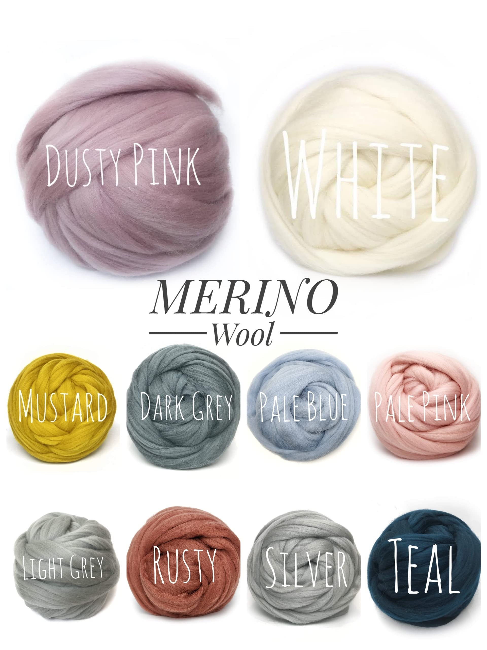 Merino Wool - Mustard - for arm Knitting Merino Blanket Weaving Felting Jumbo Yarn Giant Wool Soft 50g (0.11lb) - Image 4