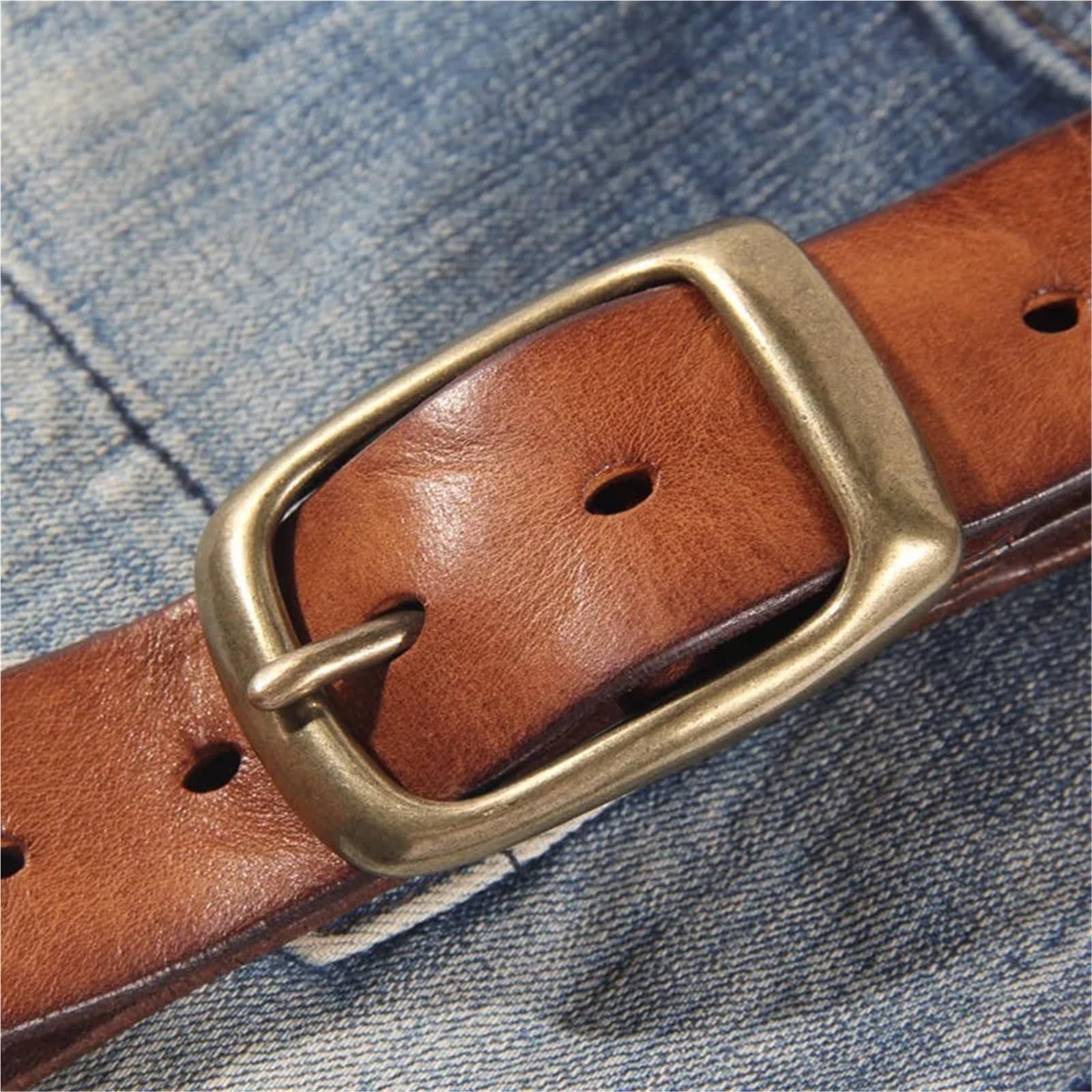 Leder Retro Handgemachte Kupfer schnalle herren gürtel Gürtel Jeans Breite