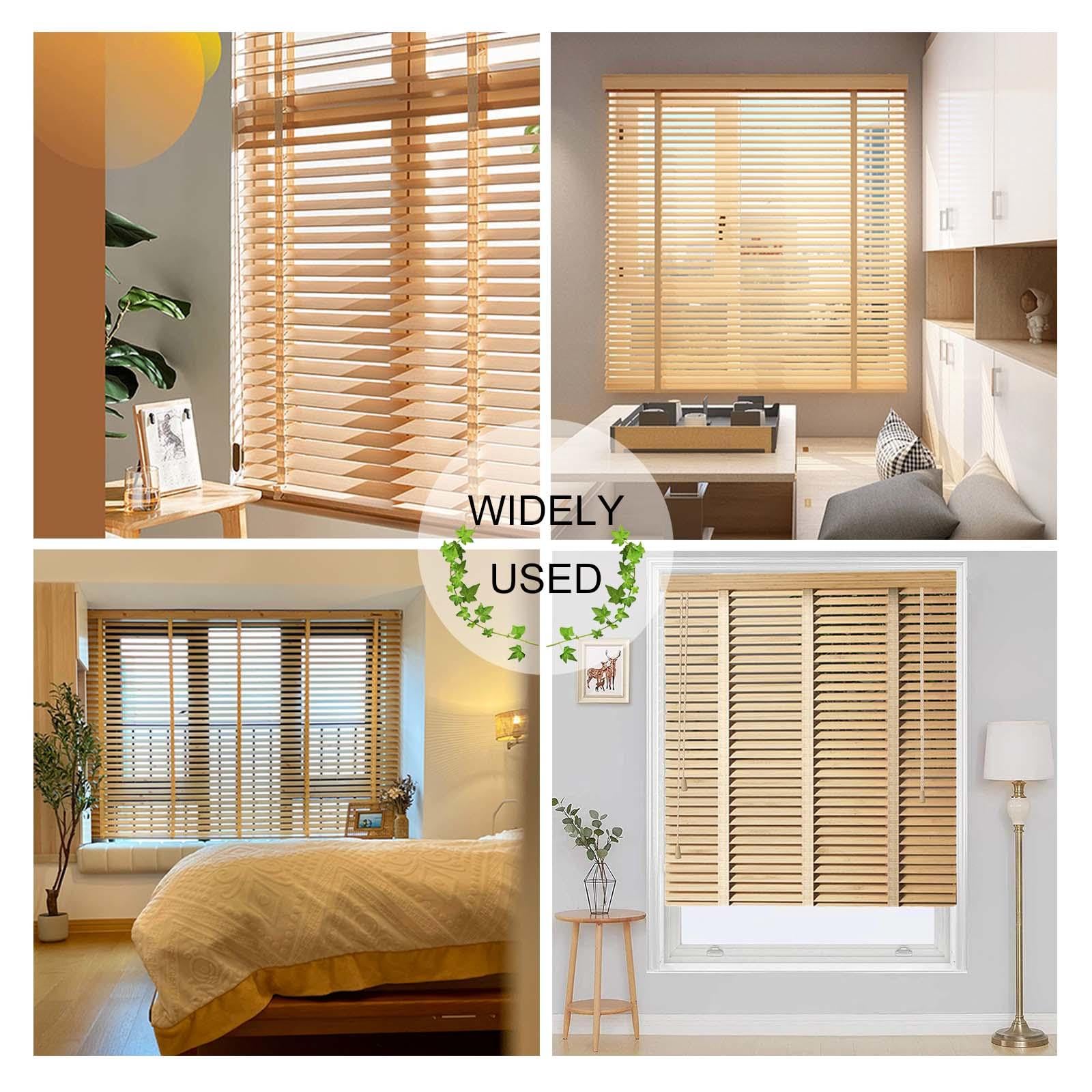 Jolan Veneziane Orizzontali,Tende Veneziane in Vero Legno,Tenda Veneziana Oscuranti e Termoisolanti,Persiane per Il Trattamento delle Finestre,Lamelle da 50mm,Personalizzabili,W×H-50×120cm(20 * 47in)