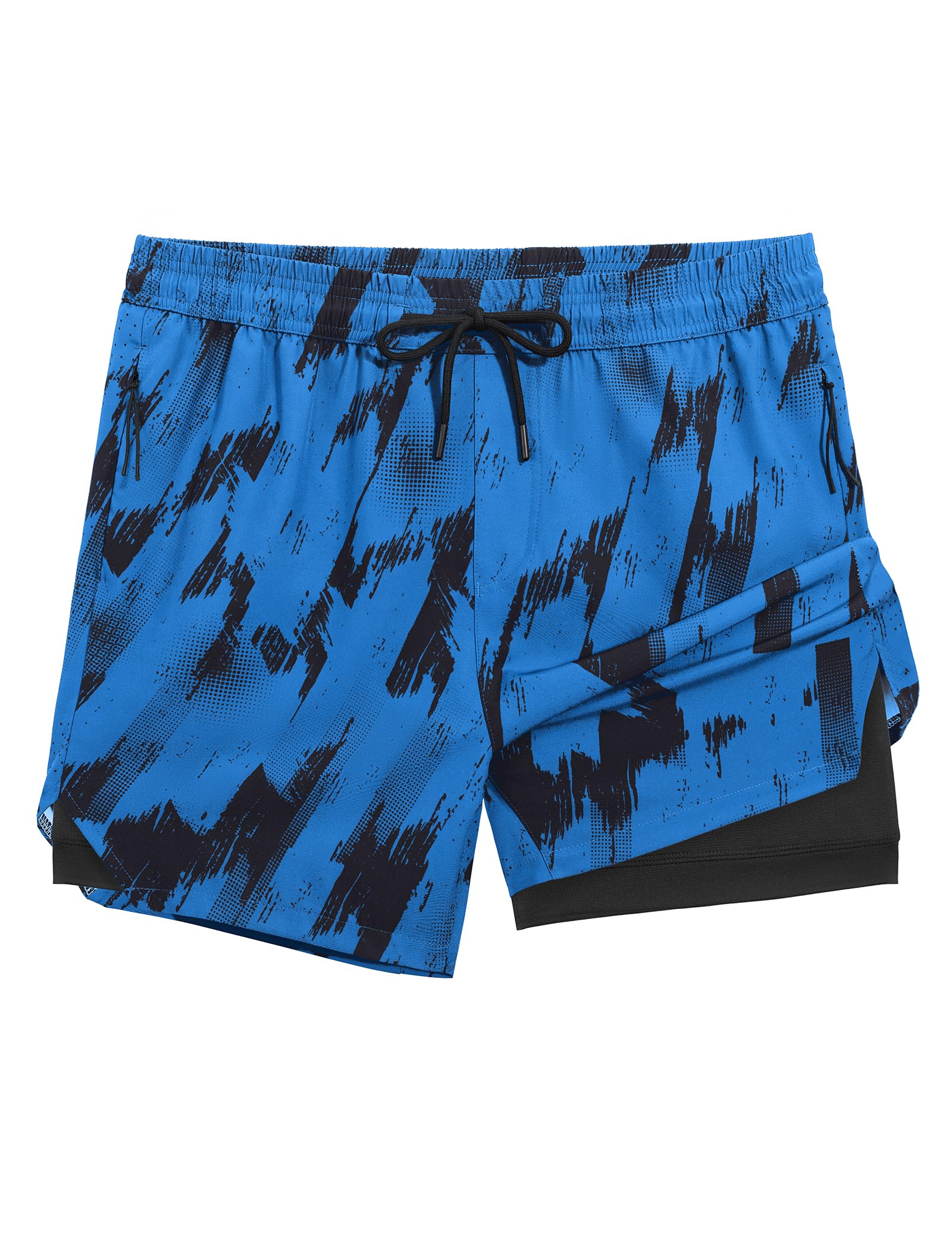 Men’s 5” Gym Running Shorts 2 in 1 Quick Dry Workout Athletic Shorts with Compression Liner Sports Shorts