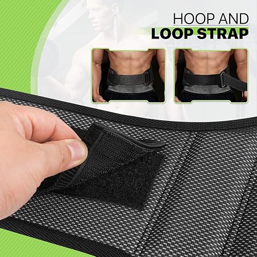 Miniatura 6 de Cinturón de levantamiento de pesas para hombres y mujeres, cinturón de gimnasio de apoyo lumbar y espalda de 8 pulgadas para culturismo, fitness,