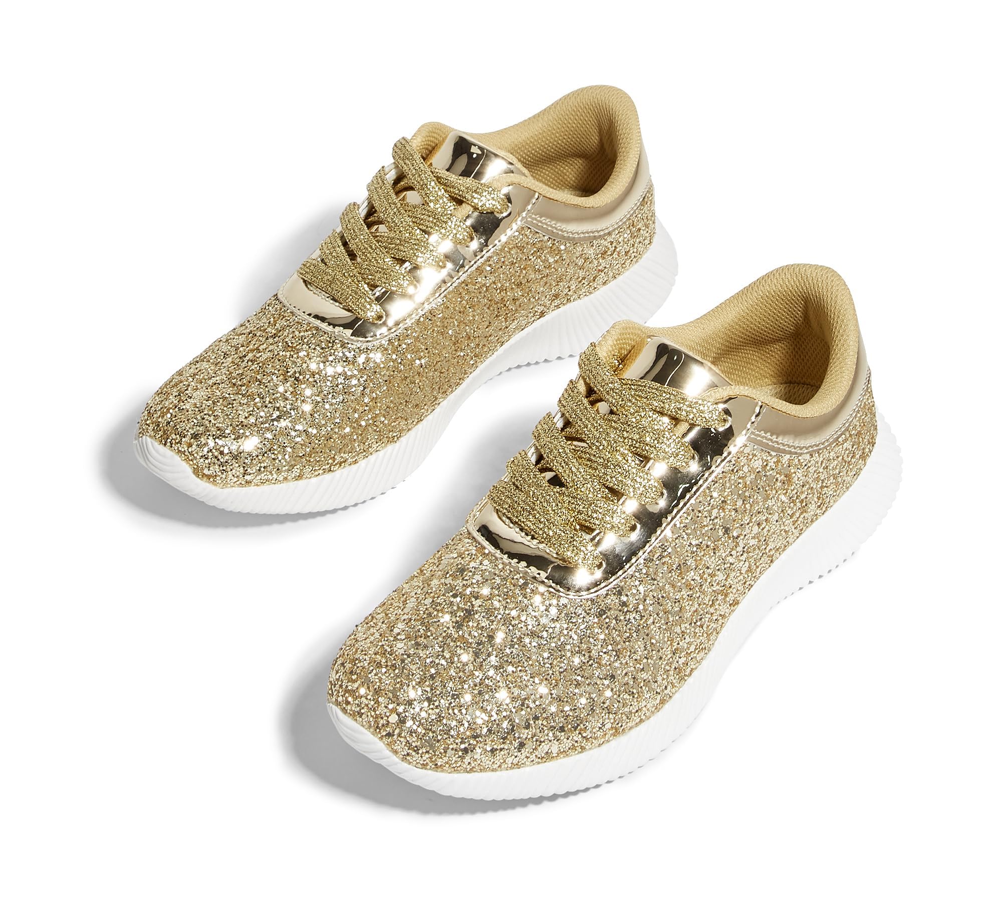 LUCKY STEPWomen's Glitter Shoes Sparkly Lightweight Metallic Sequins Tennis  Sneakers - Main Image