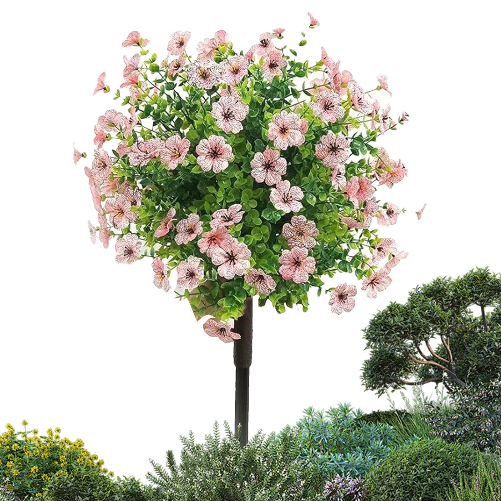 Arbustes artificiels pour extérieur et piquet de fleurs violettes