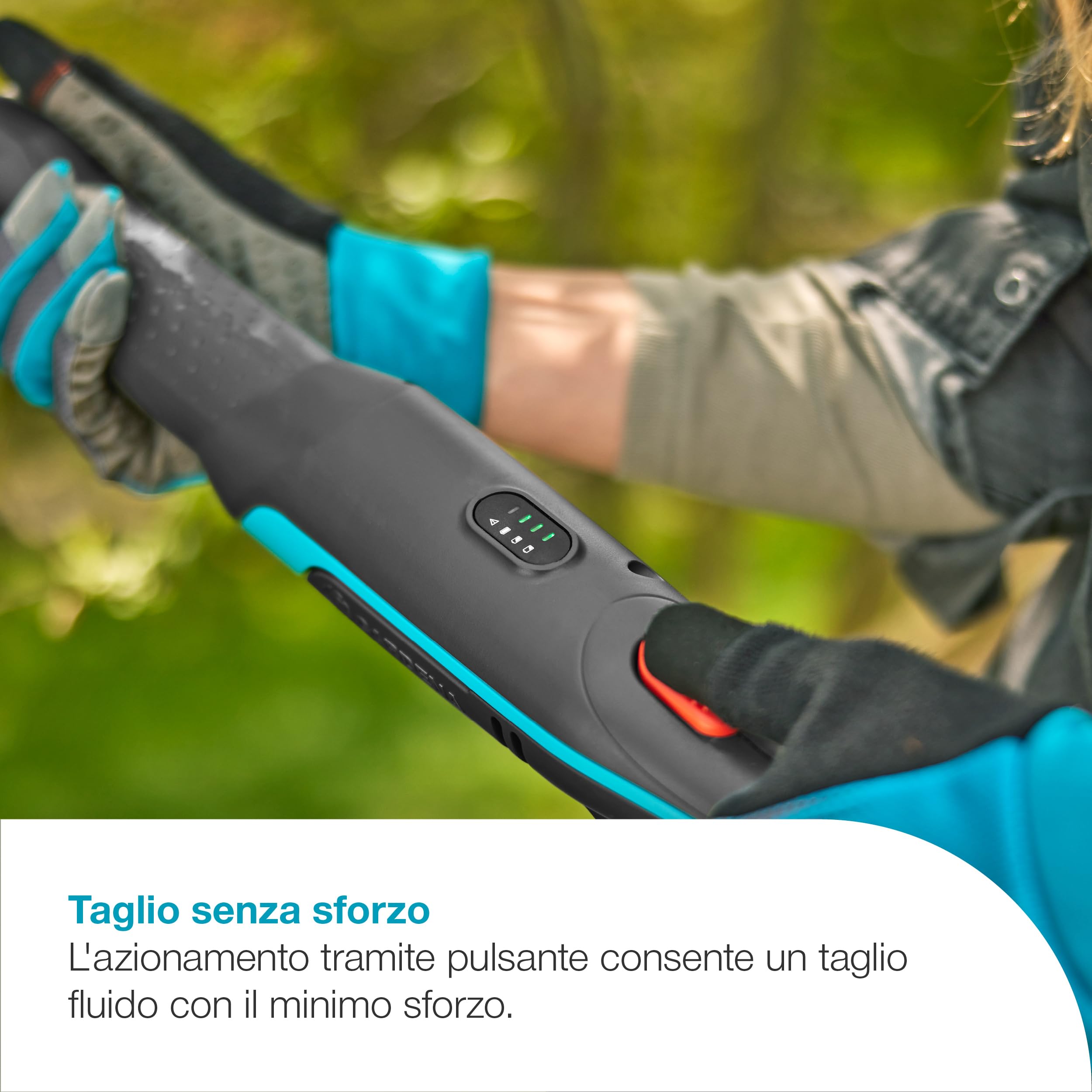Gardena Troncarami A Batteria EasyCut 110/18V P4A Solo: Taglio senza sforzo, Fino a 2,5 m di distanza, Leggero, Lame in acciaio, Senza fili (14772-55)