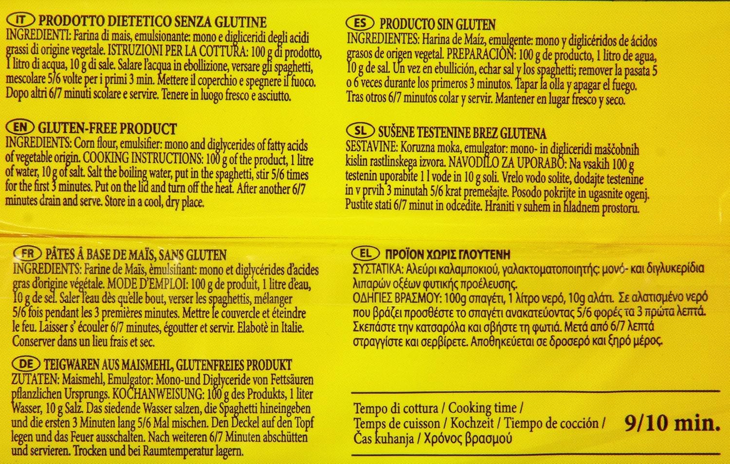 Italian Gourmet Pasta di Mais Spaghetti 24 x 250g, glutenfreie Nudeln | Senza glutine e prodotto italiano; gluten free, goldgelb, ideale Konsistenz, Gesamtnettogewicht 6 kg + Kostenlos Polpa 400g