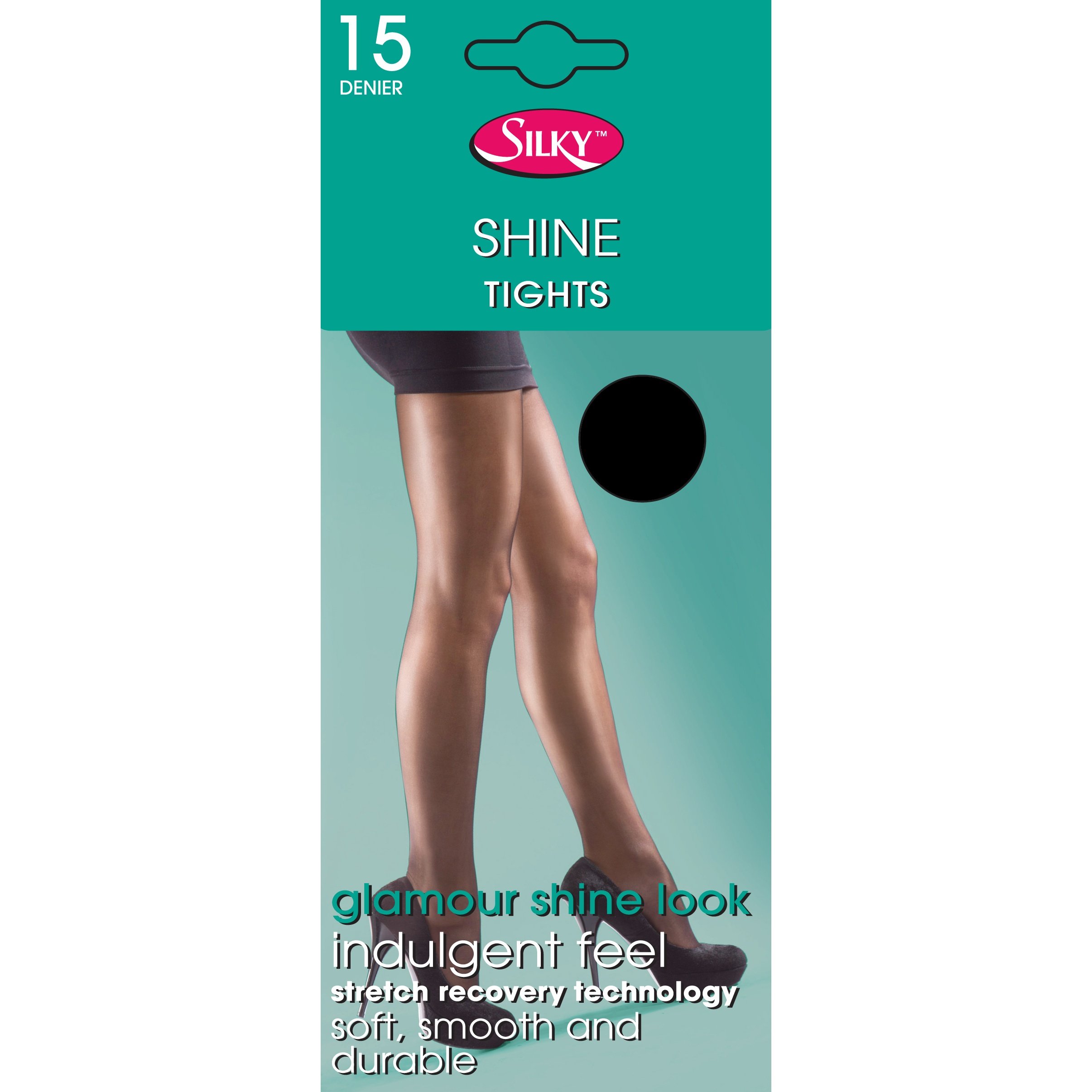 Silky Women's Black Shine Tights-Extra Large