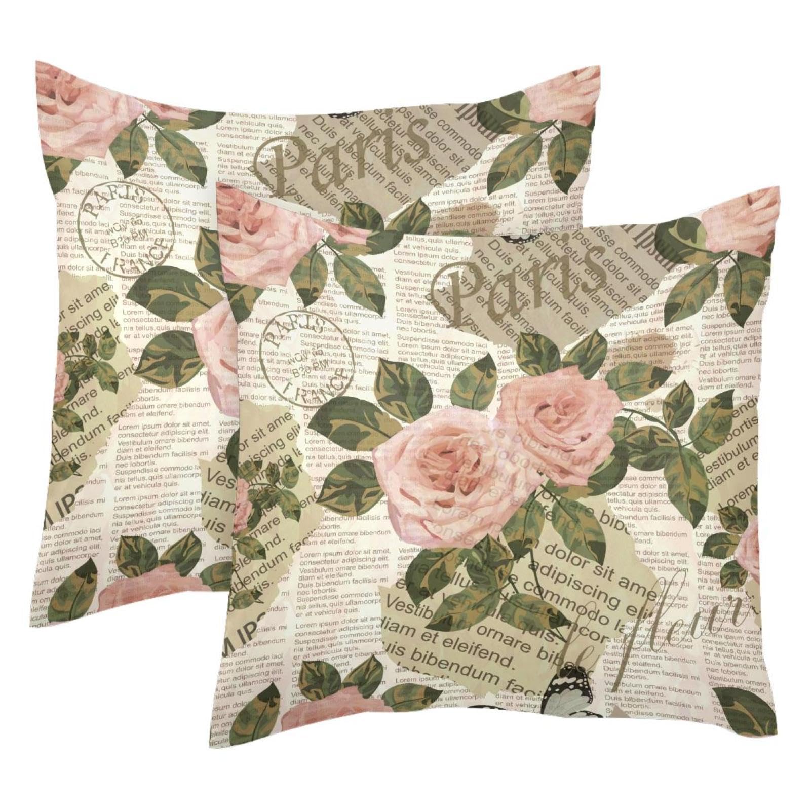 Cuscino e federa Set di 2 federe rosa 45 x 45 cm, per divano, camera da letto | Leroy Merlin