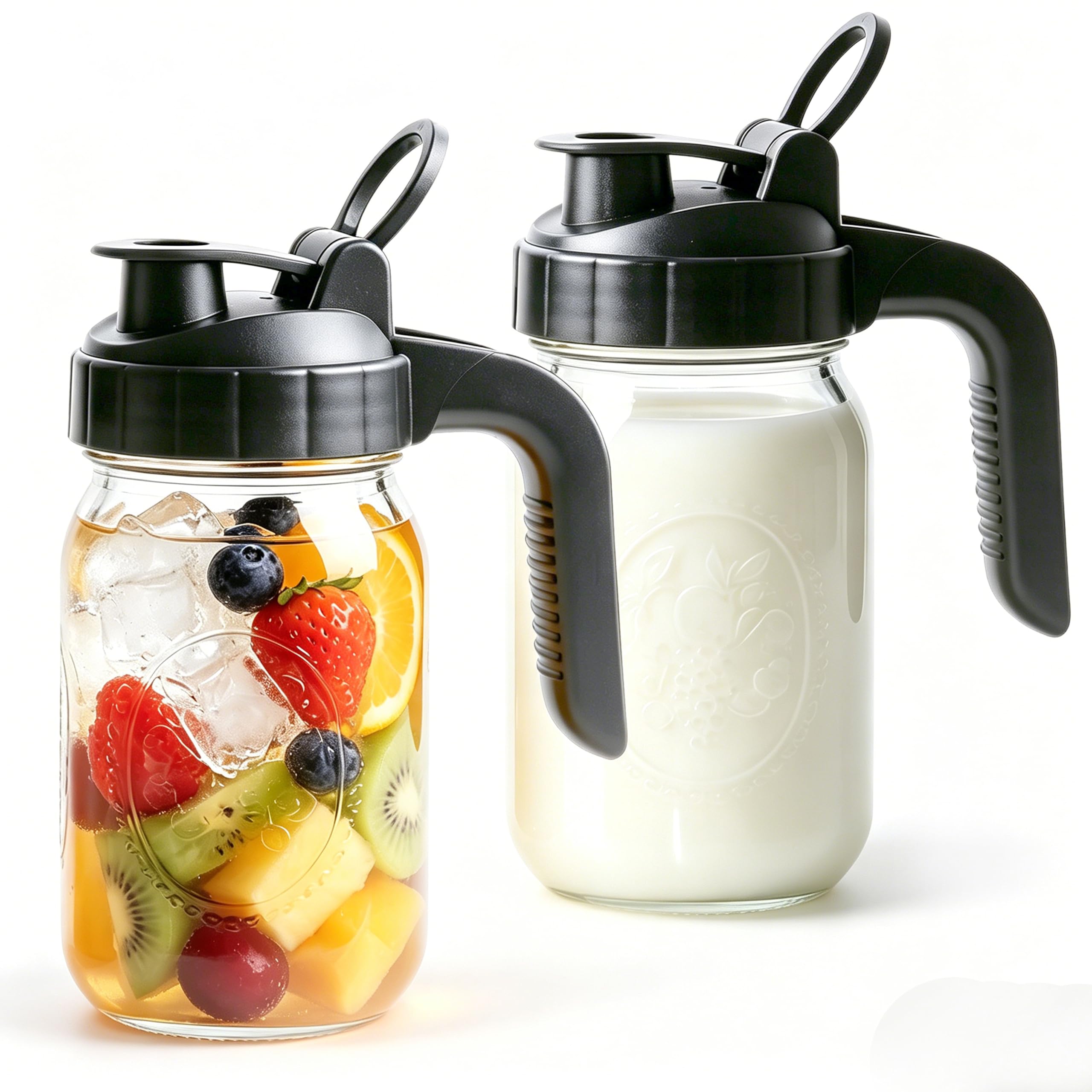 GMJYAN Glass Pitcher With Lid 2-Pack