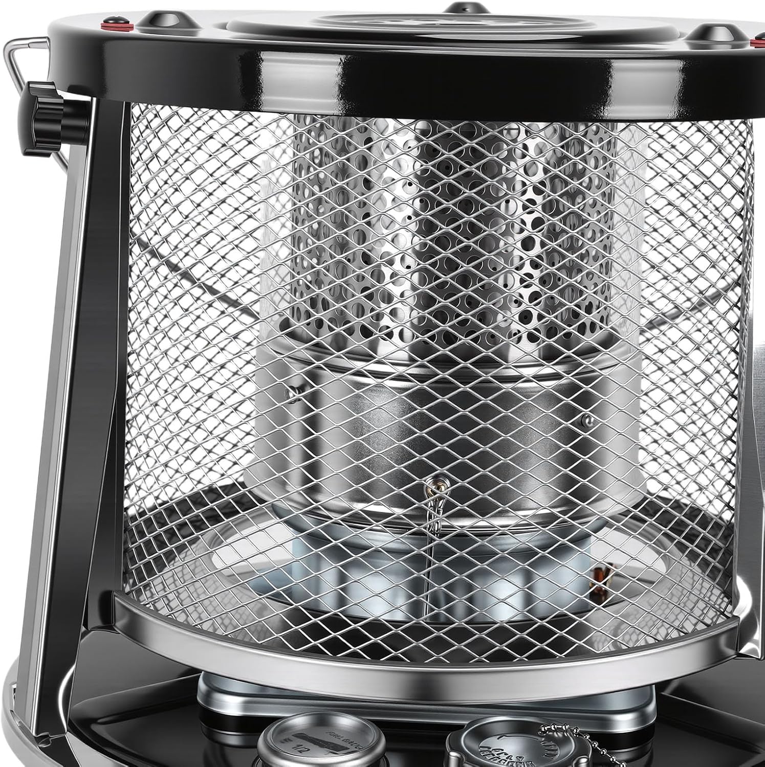 9,000 BTU Kerosene Heater, Kerosene Heaters for Indoor Use, Non Electric Portable 2 in 1 Stove & Heater 5.2L Tank 20-25 Hours Heating with Adjustable Height for Garage Home Outdoor(black)