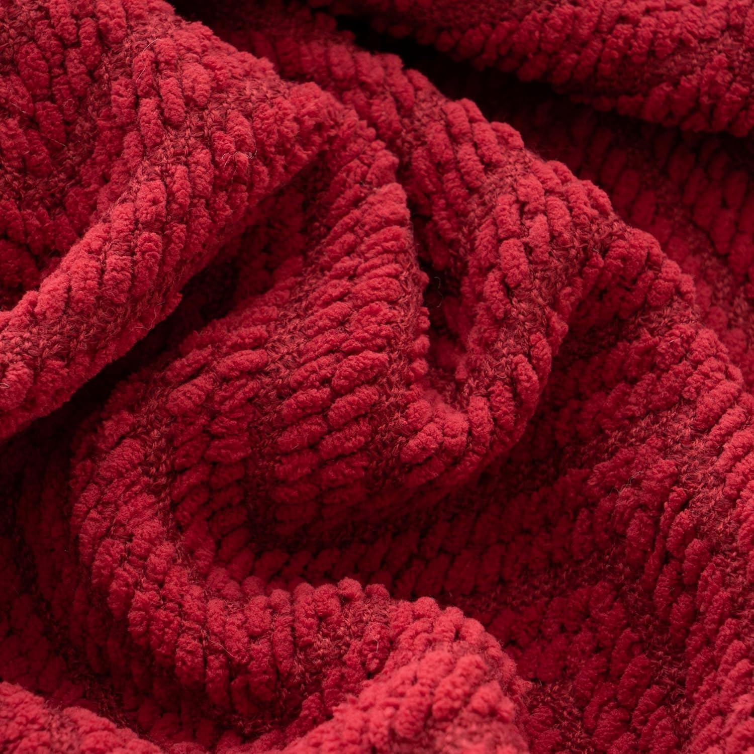 BATTILO HOME Red Throw Blanket for Couch, Knit Christmas Throw Blanket for Home Decor, Super Soft Cozy Warm Red Christmas Blanket for Winter, 50" x 60" - Image 7