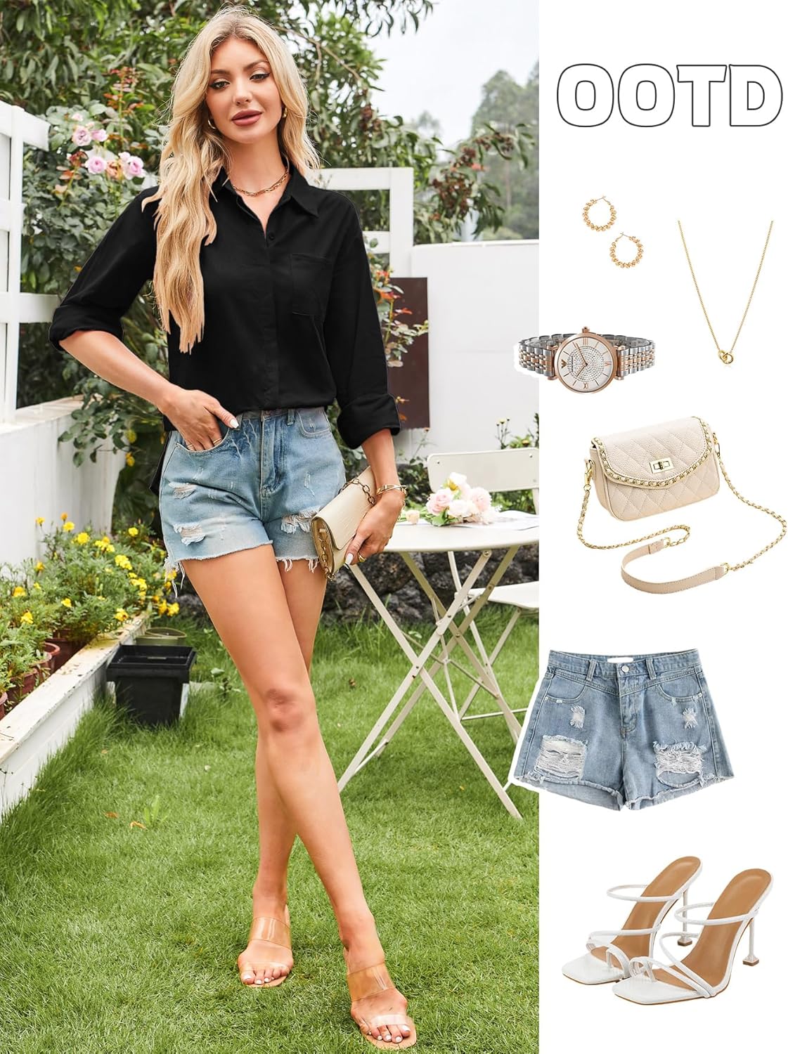 Women Linen Button Down Shirts Cotton Long Sleeve Blouse Stylish Casual Collared Work Office Shirt Tops - Image 4