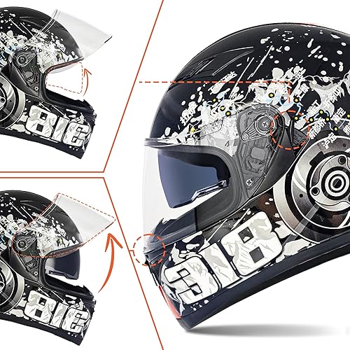 Miniatura 3 de Cascos de motocicleta de cara completa para adultos, doble visión, moto de calle, carreras, motocicleta ADV, ciclomotor, casco para hombres y