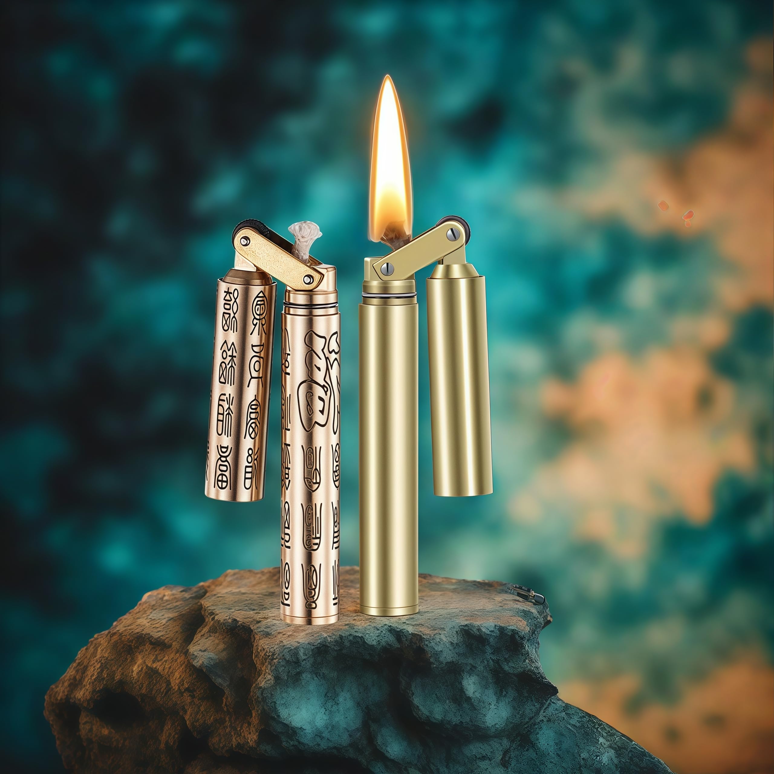 Encendedor de queroseno resistente al viento, rueda de latón de cobre vintage, regalo para hombres, perfecto para papá, día del padre, accesorios coleccionables, camping, uso al aire libre