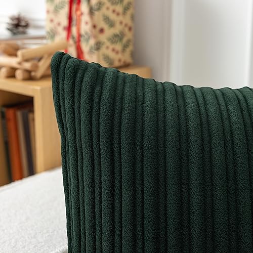 Miniatura 464 de UGASA - Juego de 2 fundas de almohada de terciopelo a rayas, funda decorativa para cojín con cremallera oculta para el hogar, sofá, dormitorio,