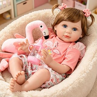 Aori Realistic Reborn Baby Doll Girls - 22 inches Real Life Newborn Baby Dolls, Adorable Lifelike Babies, Weighted Reborn Toddler Gifts Set for Kids Grandma