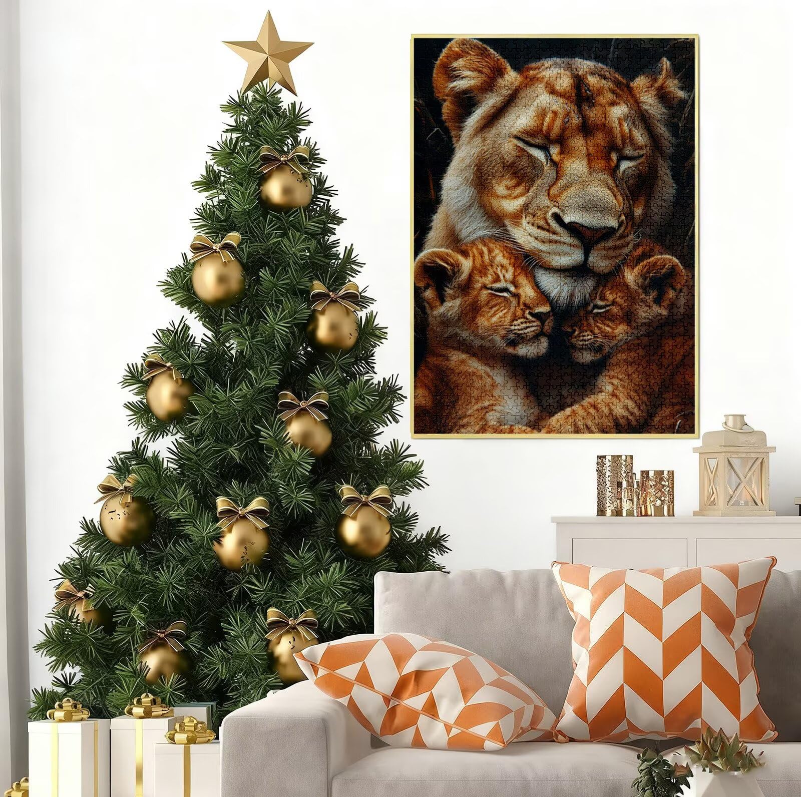 Puzzle 4000 Pezzi per Adulti Ragazzi, 3 4 5 Anni Puzzle Leone 6 7 8 Anni Giochi Educativi Sostenibili Con Motivi Per Adulti Da Gioco in Legno Di Alta Qualità Jigsaw Animale per Gioco Familiare B-2653