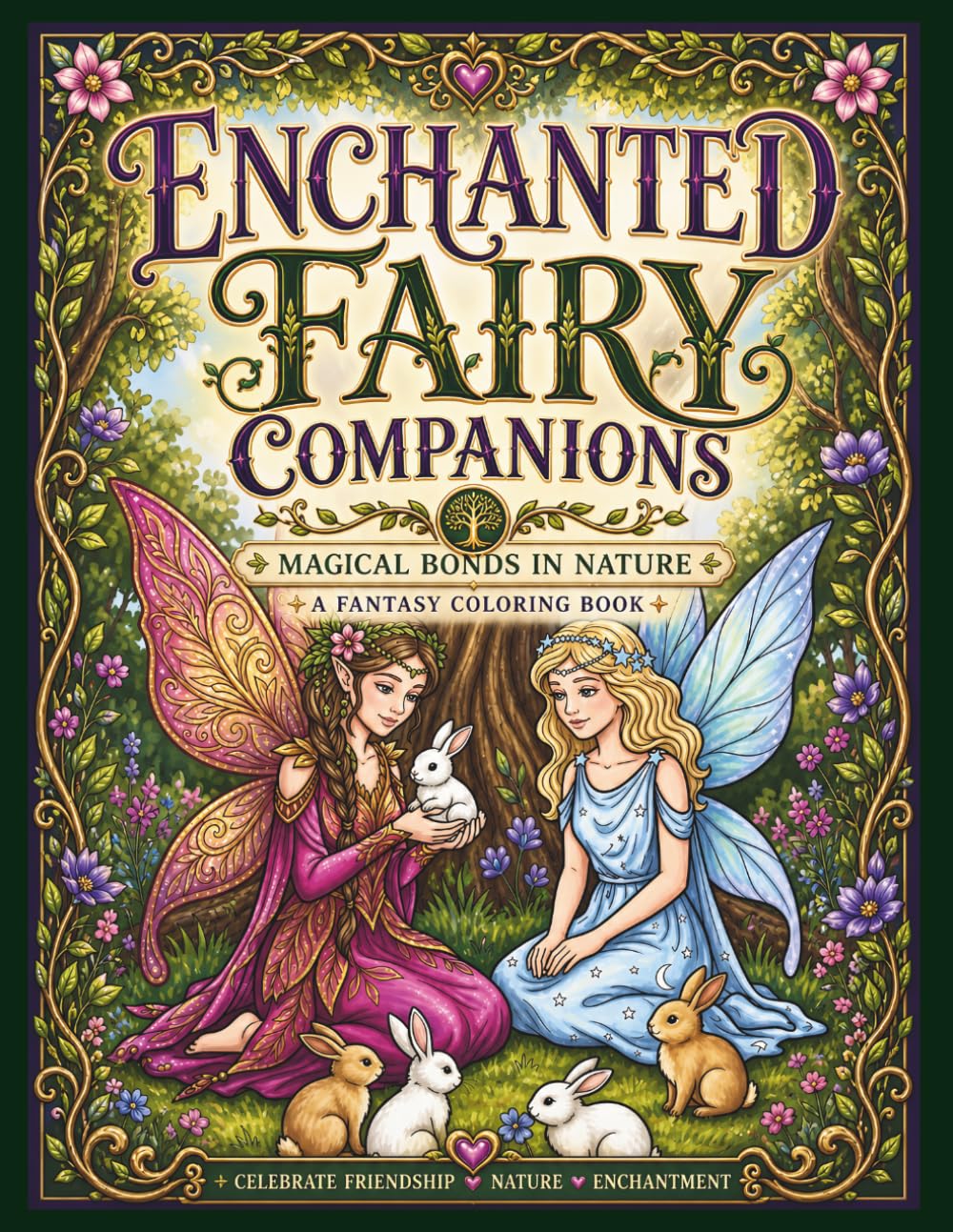 Enchanted Fairy Companions Fantasy Coloring Book: Relaxing Nature-Inspired Scenes of Friendship, Calm, and Creative Escape