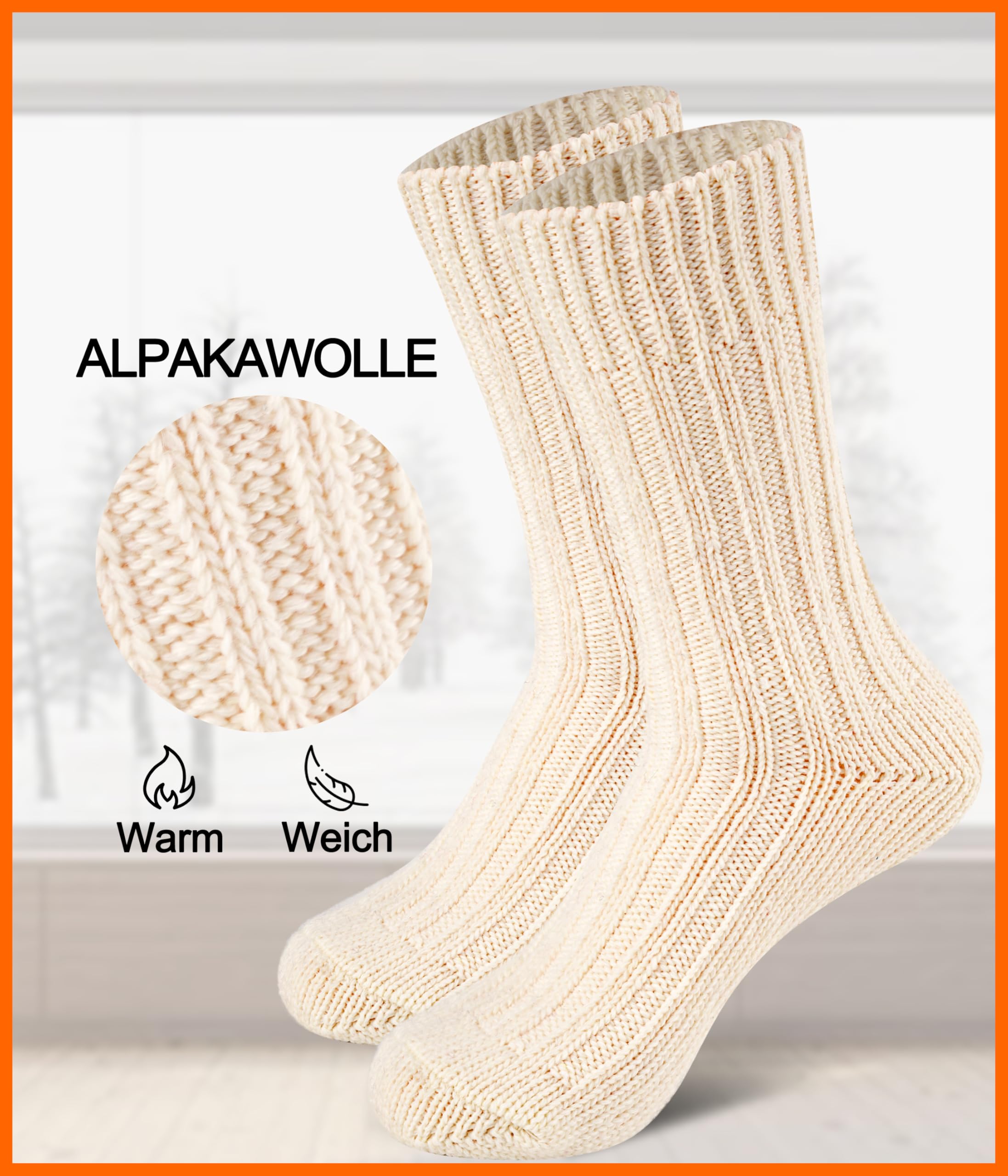 YESWEL Calcetines de Alpaca para Hombre y Mujer Termicos Transpirables Extra Cálidos Lana Gruesa Antideslizantes Invierno
